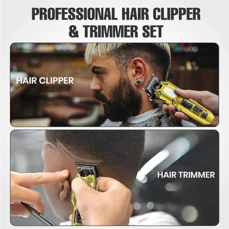 Электрическая машинка для стрижки волос VGR V-600/V-900, прозрачный корпус, выпрямитель для волос, светодиодная подсветка RAXV-600RAXV-900001G