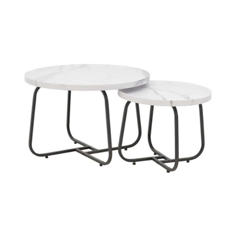 Jurnal masası dəsti Nurayza Concept YK_206_NC, MDF/metal, ağ/qara, 50x39/70x45 sm