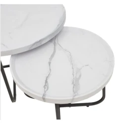 Jurnal masası dəsti Nurayza Concept YK_206_NC, MDF/metal, ağ/qara, 50x39/70x45 sm