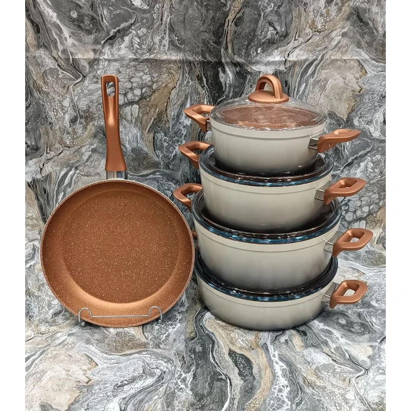 Набор посуды Canali SHA-00002473, гранит, разноцветный, 9 предметов