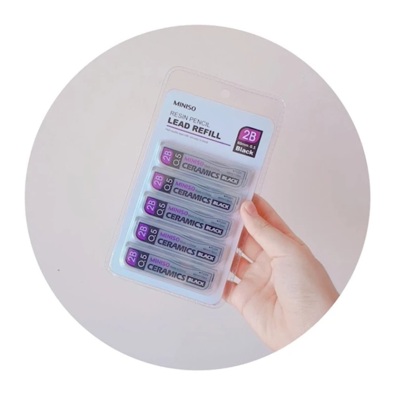 Грифели для карандашей Miniso 2B, 5 шт, 0.5 мм, черный