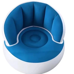 Кресло надувное Easigo, ПУ-кожа, синее/белое