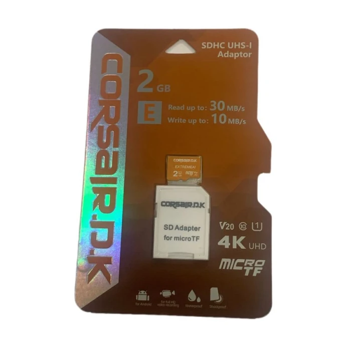 Карта памяти Corsair.D.K 2.GB SDHC UHS-L Чтение 30 МБ/с Запись 10 МБ/с Карта памяти Corsair.D.K 2.GB SDHC UHS-L Чтение 30 МБ/с Запись 10 МБ/с