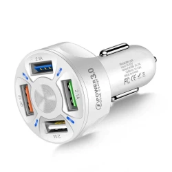 Avtomobil enerji toplama cihazı 4 USB port ilə White