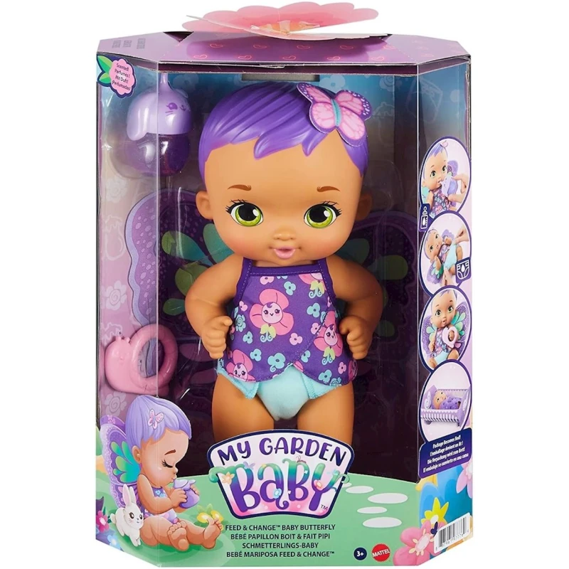 Kukla My Garden Baby, Feed & Change Baby Butterfly Doll GYP11, 30 sm Kukla My Garden Baby, Feed & Change Baby Butterfly Doll GYP11, 30 sm
