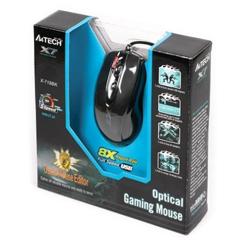 Siçan A4Tech X-718BK USB Black Siçan A4Tech X-718BK USB Black