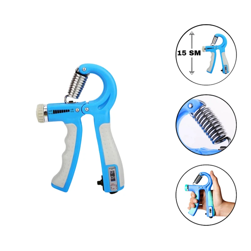 Эспандер 50 кг, со счетчиком, голубой