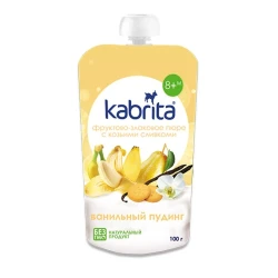 Фруктово-злаковое пюре Kabrita с козьими сливками Ванильный пудинг, 100 г, с 8 месяцев
