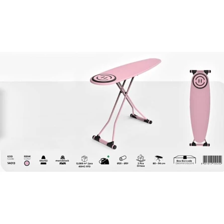 Гладильная доска Perilla, 152х44 см, розовая/черная