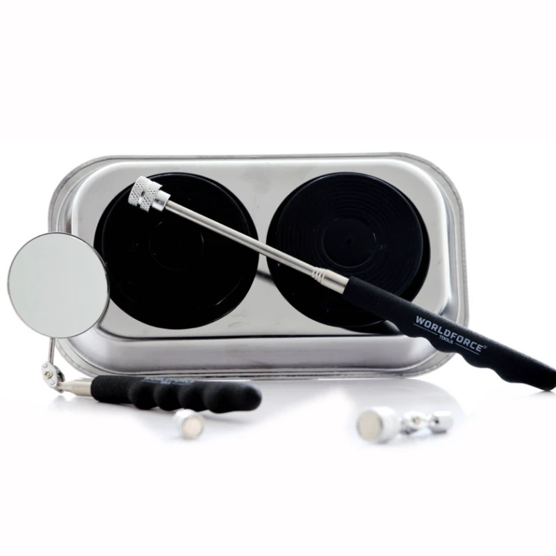 Набор магнитных инструментов Worldforce 11310, лоток+стержень+зеркало+насадки