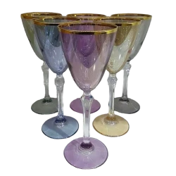 Набор бокалов для вина SY-987, стекло, разноцветные, 6 шт Набор бокалов для вина SY-987, стекло, разноцветные, 6 шт