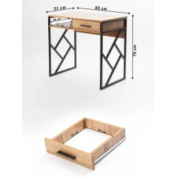 Письменный стол 76x51x80 см, ЛДСП, коричневый