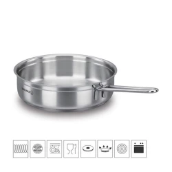 Сковородка Korkmaz Alfa А1023, 3 л, 26 см, нержавеющая сталь, Серебристый