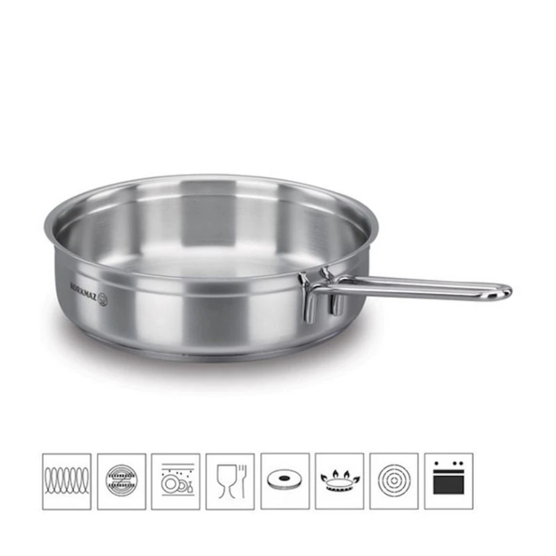 Сковородка Korkmaz Alfa А1023, 3 л, 26 см, нержавеющая сталь, Серебристый Сковородка Korkmaz Alfa А1023, 3 л, 26 см, нержавеющая сталь, Серебристый