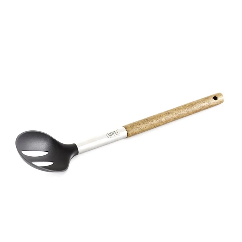 Лопатка для салата Gipfel 2790, 1 шт, 34 см, нержавеющая сталь, нейлон, дерево, черный, серебристый, коричневый