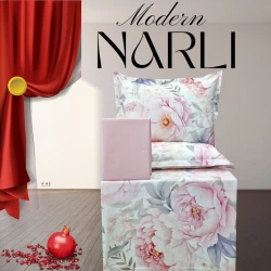Yataq dəsti Nar-Lı-001077, mələfə 240x260 sm, yorğan üzü 200x220 sm, yastıq üzləri 2 əd x 50x70 sm, ikinəfərlik, pambıq, rəngbərəng