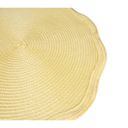Süfrə xalçası Porland Priya 04STY007367, dairə, sarı, 38 sm