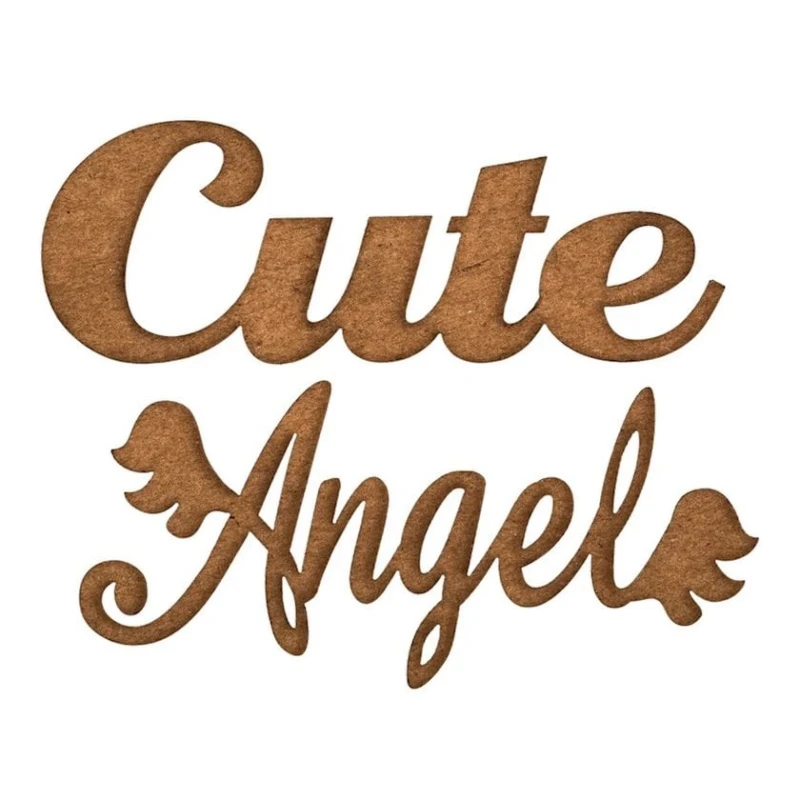 Надписи из чипборда Decola Cute, Angel, 4 шт