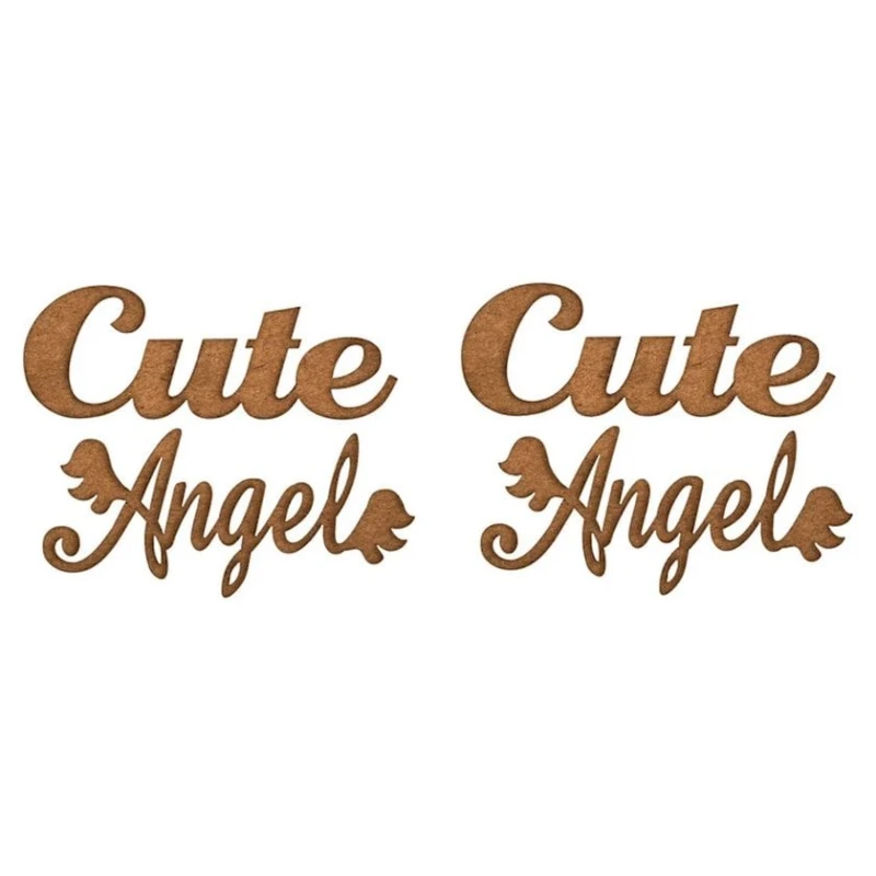 Надписи из чипборда Decola Cute, Angel, 4 шт
