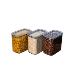 Qida saxlama konteyneri SS-364, şəffaf, plastik, 1500 ml, 3 əd