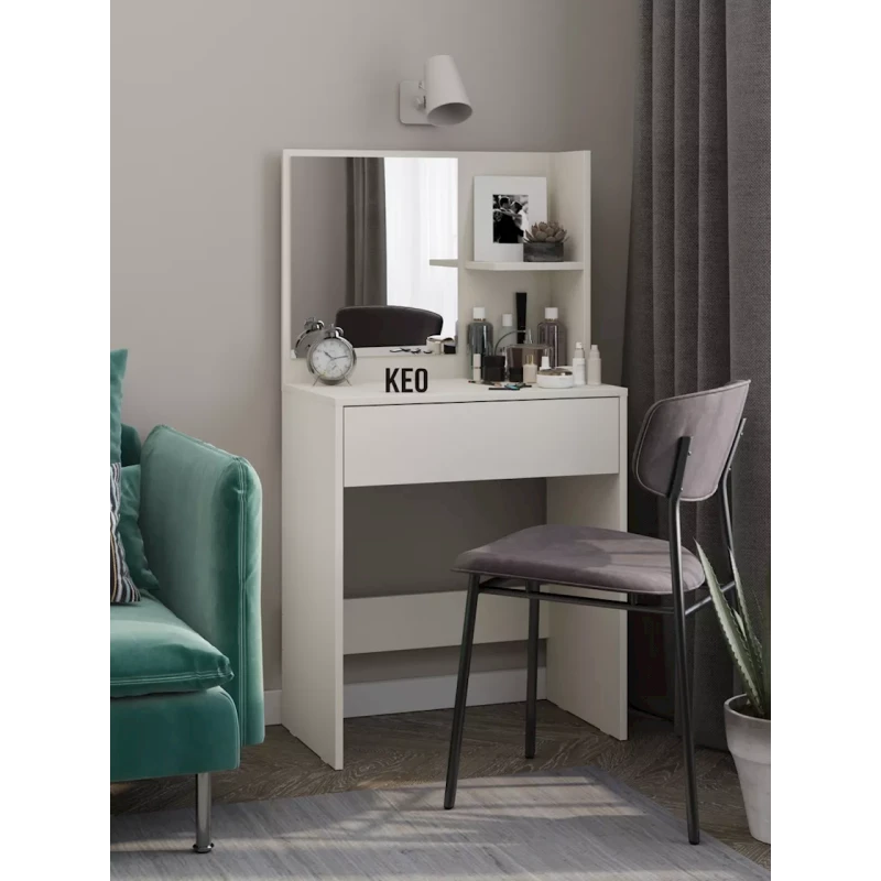 Туалетный столик 130x40x65 см, ЛДСП, белый Туалетный столик 130x40x65 см, ЛДСП, белый