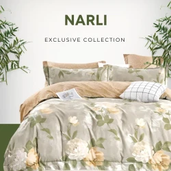 Комплект постельного белья Narlı Exclusive Narlı 000767, пододеяльник 160x220 см, простыня 180x240 см, наволочка 50x70 см, односпальный, сатин, разноцветный