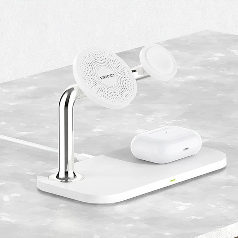 Беспроводное зарядное устройство Recci RCW-20 3in1 White