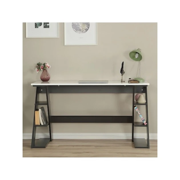 Компьютерный стол Art_Komp_Masası 23, белый/антрацит, 140x60x75 см