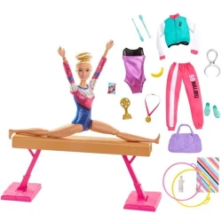 Игровой набор Barbie GJM72 Gymnastics Playset With Doll, Balance Beam Mattel