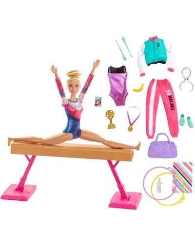 Oyun dəsti Barbie GJM72 Gymnastics Playset With Doll, Balance Beam Mattel