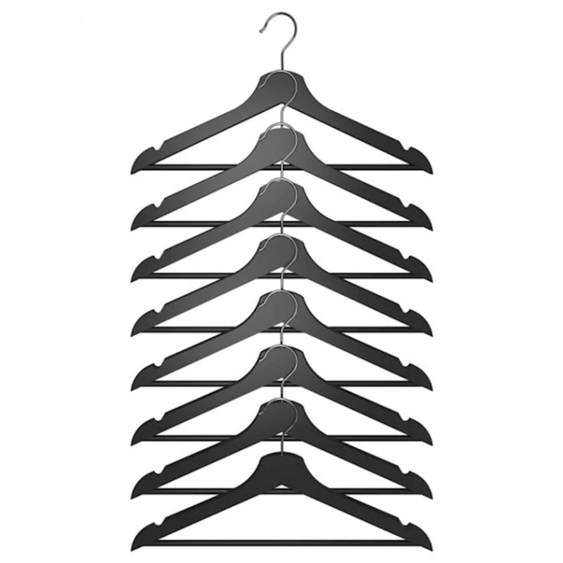 Набор вешалок IKEA Bumerang, 14x43 см, дерево, 8 шт, черный