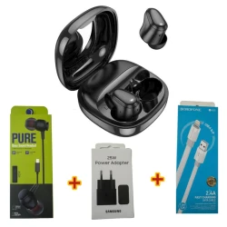 Simsiz qulaqlıq Hoco EQ13 Black + Qulaqlıq Pure Bass Sound Headset + Adapter 25W + Kabel Borofone X89 hədiyyə'