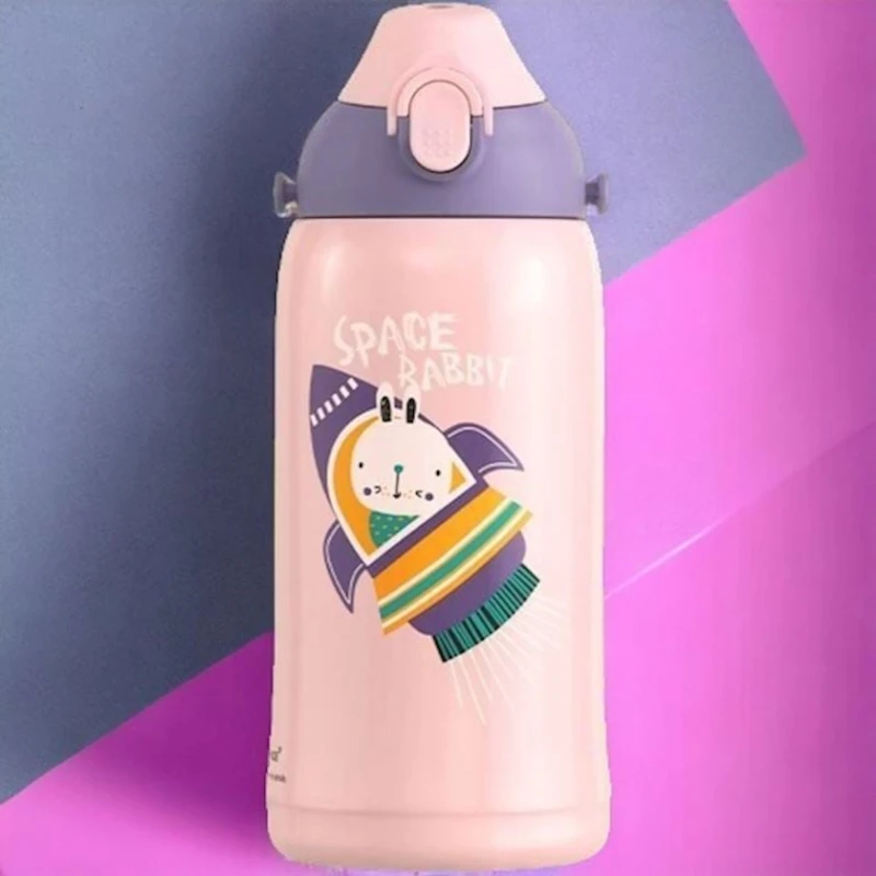 Бутылка для воды Uzspace 2051, нержавеющая сталь/тритан, розовая, 580 мл, 20х8 см