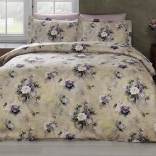 Yataq dəsti Tivolyo Home Belissa, satin, ikinəfərlik, bej/bənövşəyi