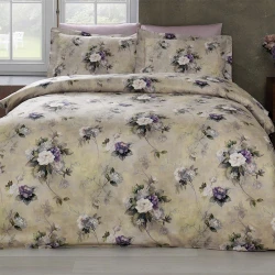 Yataq dəsti Tivolyo Home Belissa, satin, ikinəfərlik, bej/bənövşəyi