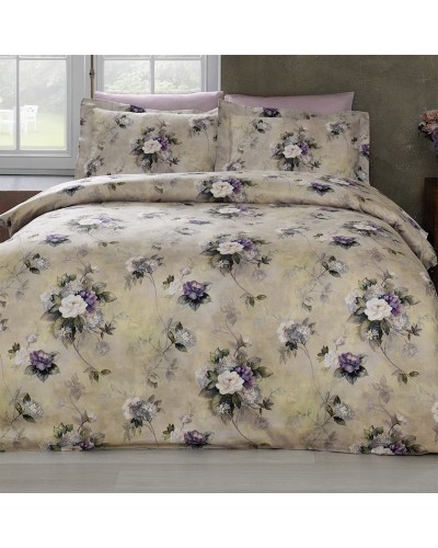 Yataq dəsti Tivolyo Home Belissa, satin, ikinəfərlik, bej/bənövşəyi