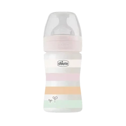 Бутылочка для кормления Chicco Well-Being, пластик, розовый, 150 мл