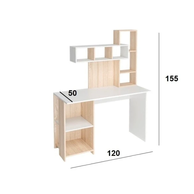 Письменный стол 3563_M3StolPenOlimpWhson, белый/коричневый, 120x50x155 см Письменный стол 3563_M3StolPenOlimpWhson, белый/коричневый, 120x50x155 см