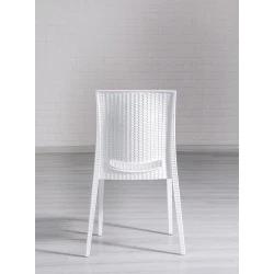 Стул Modalife Rattan OKH-2128, пластик, белый, 44x87x55 см