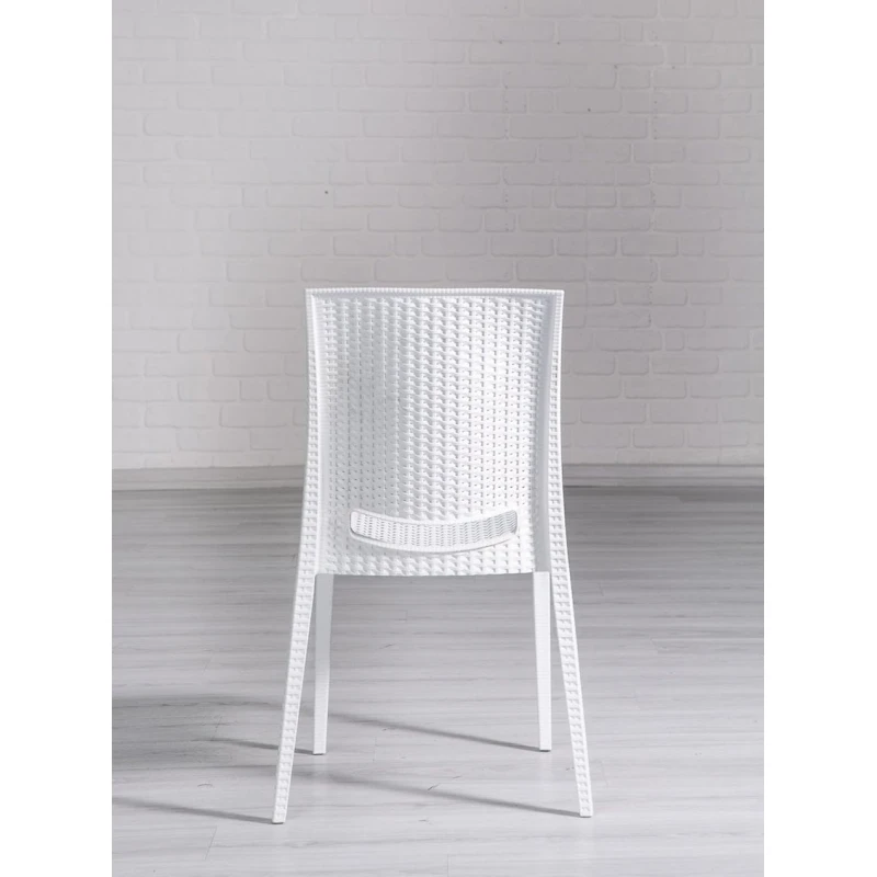 Stul Modalife Rattan OKH-2128, plastik, ağ, 44x87x55 sm