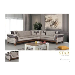 Диван Star угловой, 310/260x90x90 см, кремовый Диван Star угловой, 310/260x90x90 см, кремовый