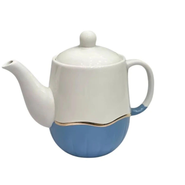 Заварной чайник Sarina 360H3305, фарфор, белый/синий Заварной чайник Sarina 360H3305, фарфор, белый/синий