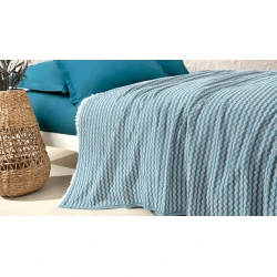Pike Yataş Gwen, 160x220 sm, birnəfərlik, pambıq/poliester, tünd mavi