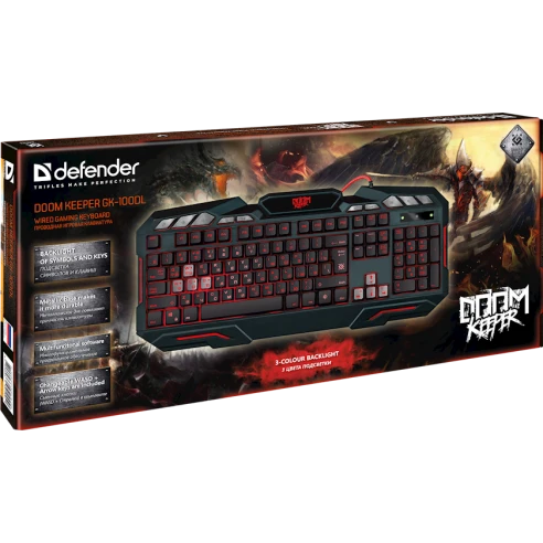 Клавиатура Defender Doom Keeper GK-100D1 Wired Gaming Keyboard (45100) Клавиатура Defender Doom Keeper GK-100D1 Wired Gaming Keyboard (45100)