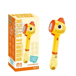 Sabun köpükləri buraxan Bubbles stick, xoruz, işıq və səs effektləri ilə, narıncı