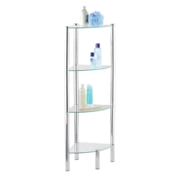 Полка для ванной Wenko, 30х104 см, серебристая/прозрачная Полка для ванной Wenko, 30х104 см, серебристая/прозрачная