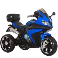 Uşaq elektrik motosikli Zies CN.M-605, 2 motor, 2 saat işləmə müddəti, ksenon faraları, səs effektləri, 13.5 kq, göy