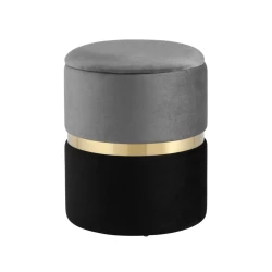 Пуфик 51, ткань, серый/черный, 40x35x35 см Пуфик 51, ткань, серый/черный, 40x35x35 см