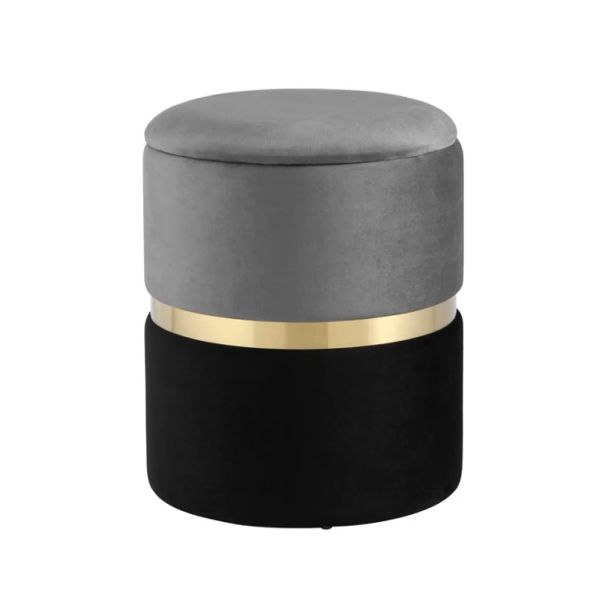 Пуфик 51, ткань, серый/черный, 40x35x35 см Пуфик 51, ткань, серый/черный, 40x35x35 см