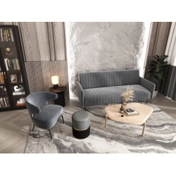 Пуфик 51, ткань, серый/черный, 40x35x35 см Пуфик 51, ткань, серый/черный, 40x35x35 см